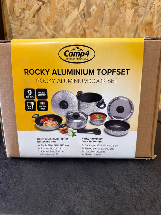 Conjunto de tachos de campismo em alumínio Rocky