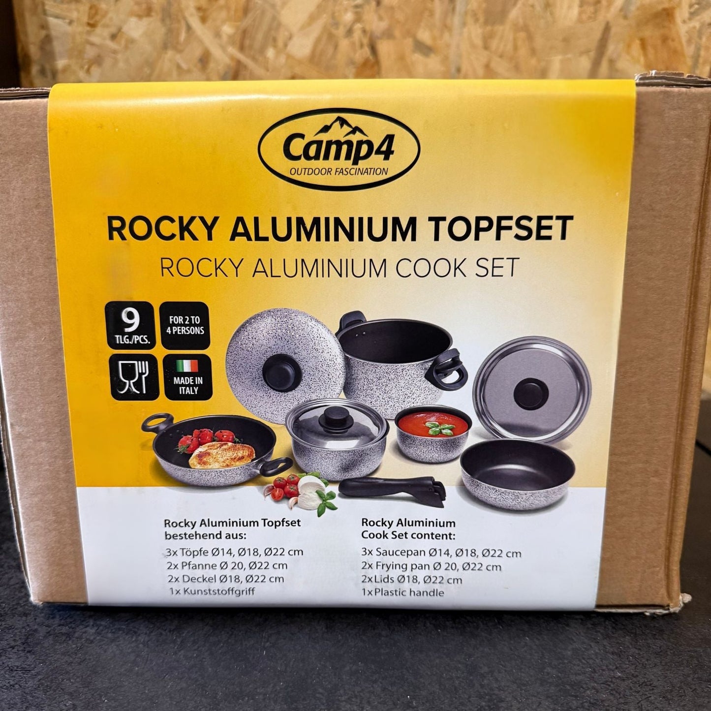Conjunto de tachos de campismo em alumínio Rocky