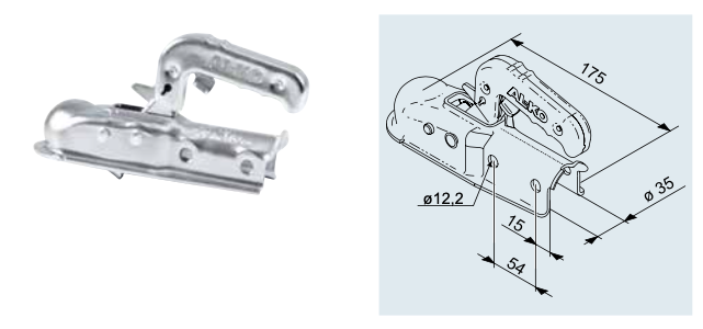 Cabeçote AL-KO 750kg AK7 Perfil Lança Redonda